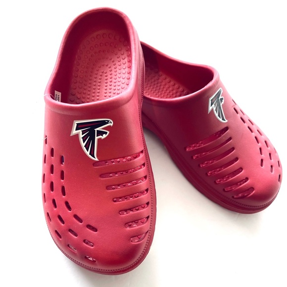 Atlanta Falcons Mules Slides NFL Logo Open Back New Tags Women Size 7/8 - Picture 1 of 4